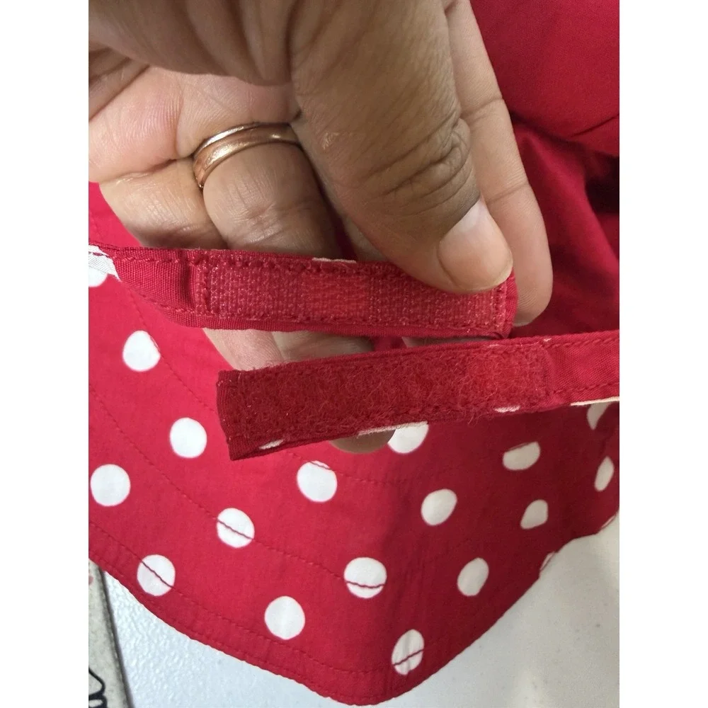 Gymboree Toddler‎ Sun Hat 2T-3T Red White Polka Dot Cotton Ruffle Wide Brim